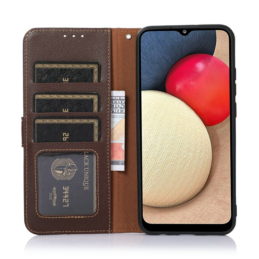 KHAZNEH For iPhone 17 Pro Max Case RFID Blocking Wallet PU Leather Phone Cover - Brown