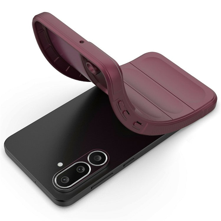 For Samsung Galaxy M56 5G Case Anti-Drop Soft TPU Rugged Phone Back Cover - Wine Red