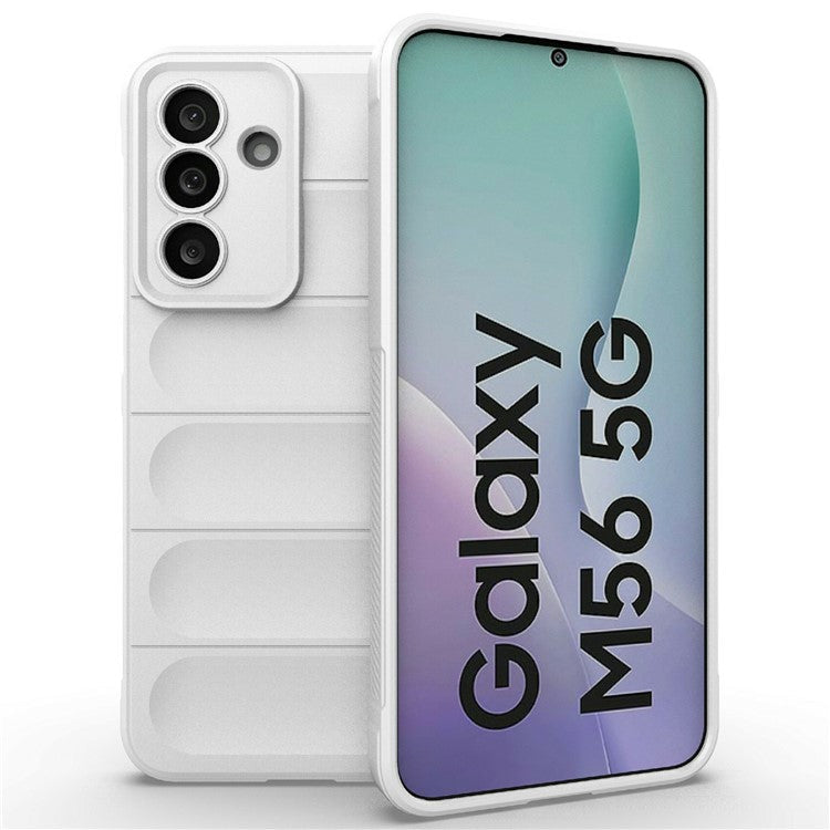 For Samsung Galaxy M56 5G Case Anti-Drop Soft TPU Rugged Phone Back Cover - White