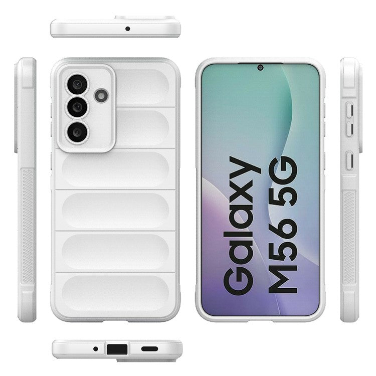 For Samsung Galaxy M56 5G Case Anti-Drop Soft TPU Rugged Phone Back Cover - White