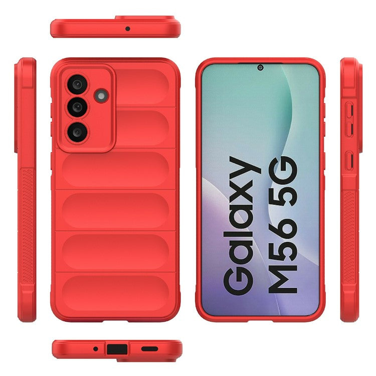 For Samsung Galaxy M56 5G Case Anti-Drop Soft TPU Rugged Phone Back Cover - Red