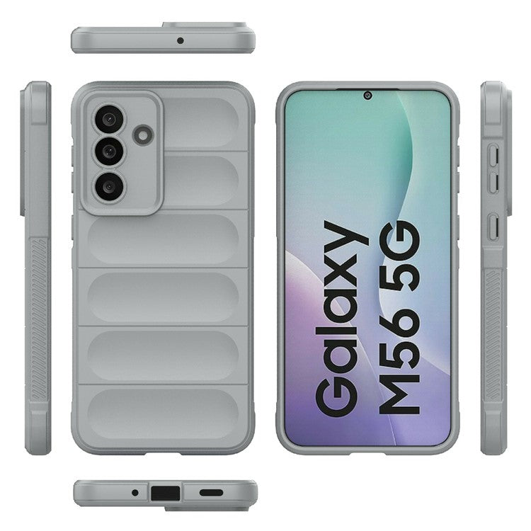 For Samsung Galaxy M56 5G Case Anti-Drop Soft TPU Rugged Phone Back Cover - Light Grey