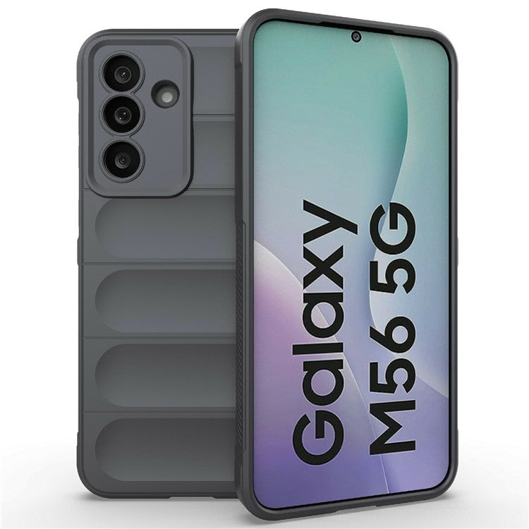 For Samsung Galaxy M56 5G Case Anti-Drop Soft TPU Rugged Phone Back Cover - Dark Grey
