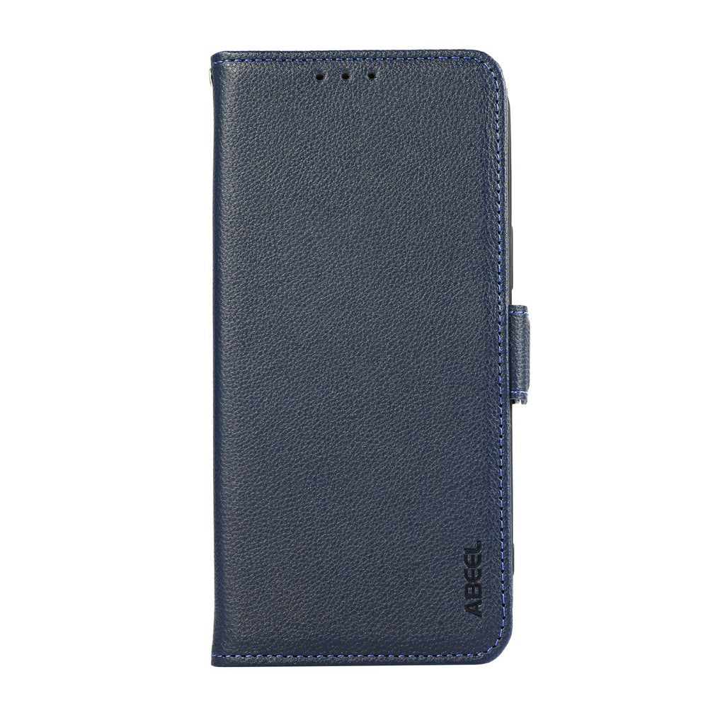ABEEL For iPhone 17 Pro Max Case Litchi Texture Leather RFID Blocking Phone Cover - Blue