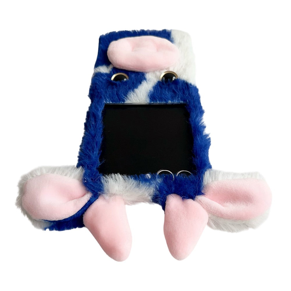 For Samsung Galaxy Z Flip7 5G Case Plush Cow Hard PC Protective Phone Cover - Red