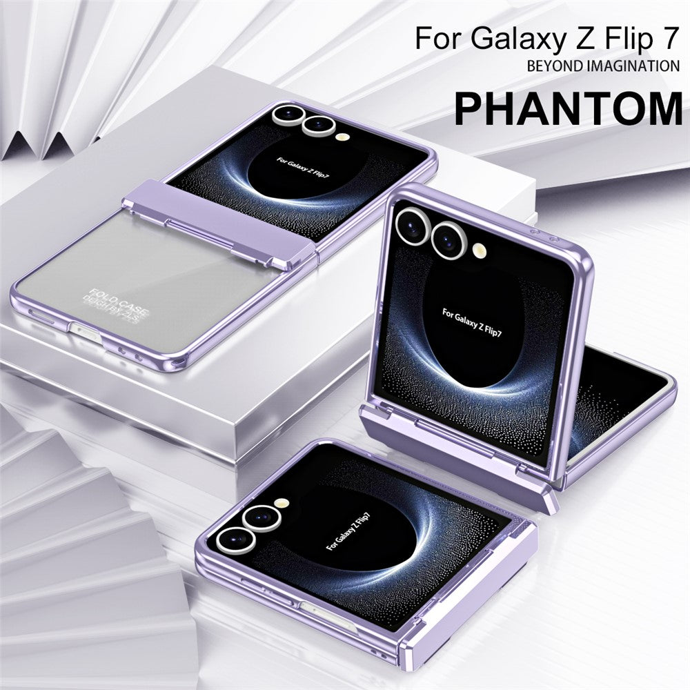 For Samsung Galaxy Z Flip7 5G Case Electroplating PC Folding Phone Cover - Purple