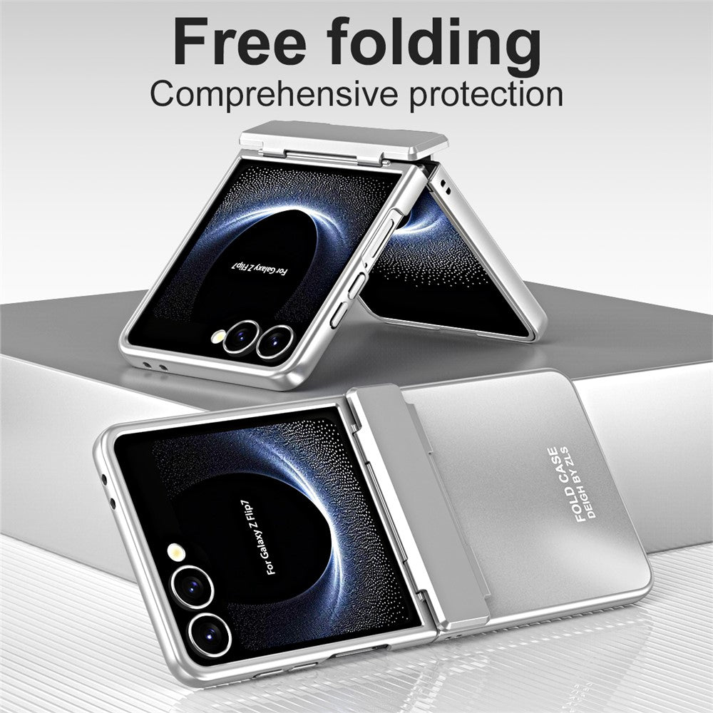 For Samsung Galaxy Z Flip7 5G Case Electroplating Hard PC Protective Phone Cover - Silver