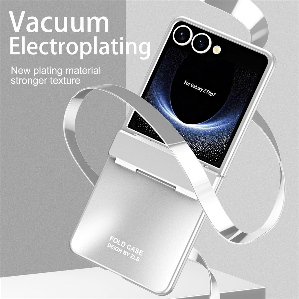 For Samsung Galaxy Z Flip7 5G Case Electroplating Hard PC Protective Phone Cover - Silver