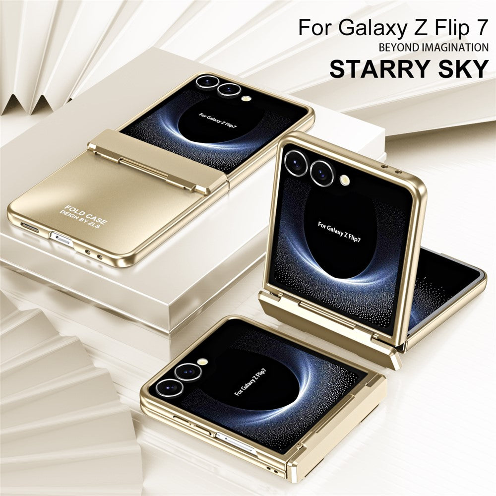 For Samsung Galaxy Z Flip7 5G Case Electroplating Hard PC Protective Phone Cover - Gold