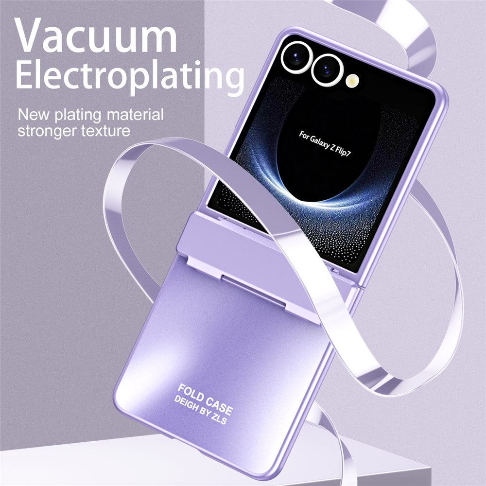 For Samsung Galaxy Z Flip7 5G Case Electroplating Hard PC Protective Phone Cover - Purple