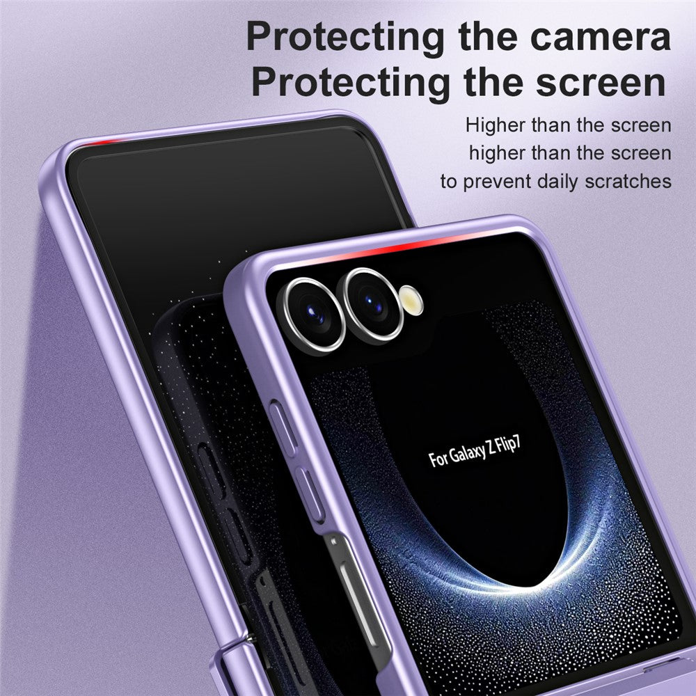 For Samsung Galaxy Z Flip7 5G Case Electroplating Hard PC Protective Phone Cover - Purple