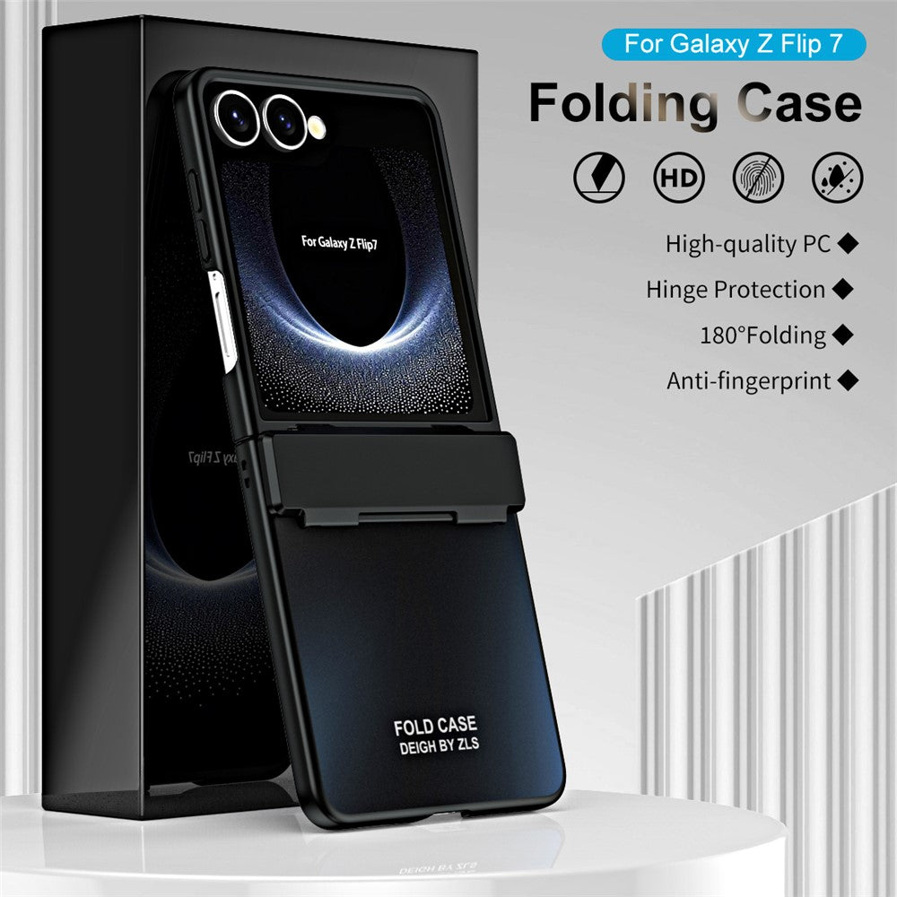 For Samsung Galaxy Z Flip7 5G Case Electroplating Hard PC Protective Phone Cover - Black
