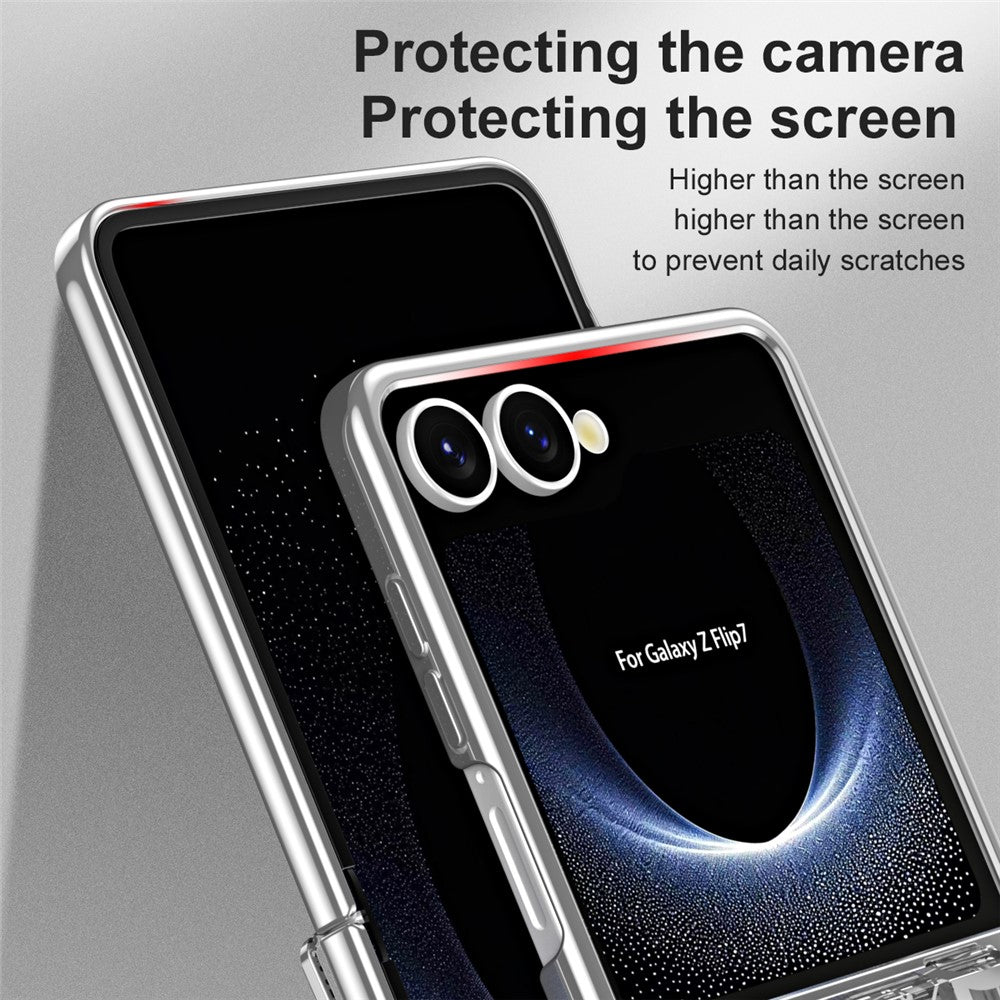 For Samsung Galaxy Z Flip7 5G Case Mechanical Legend Electroplating PC Phone Cover - Silver