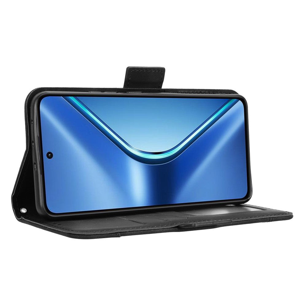 For Oppo K13 5G Leather Case Phone Wallet Cover with Multiple Card Slots - Black