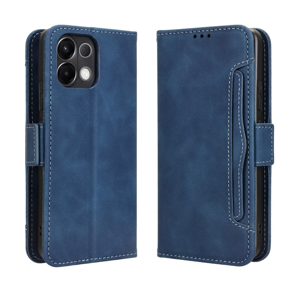 For Oppo K13 5G Leather Case Phone Wallet Cover with Multiple Card Slots - Blue