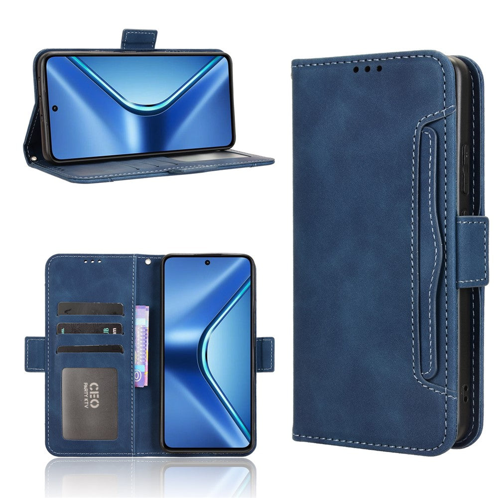 For Oppo K13 5G Leather Case Phone Wallet Cover with Multiple Card Slots - Blue