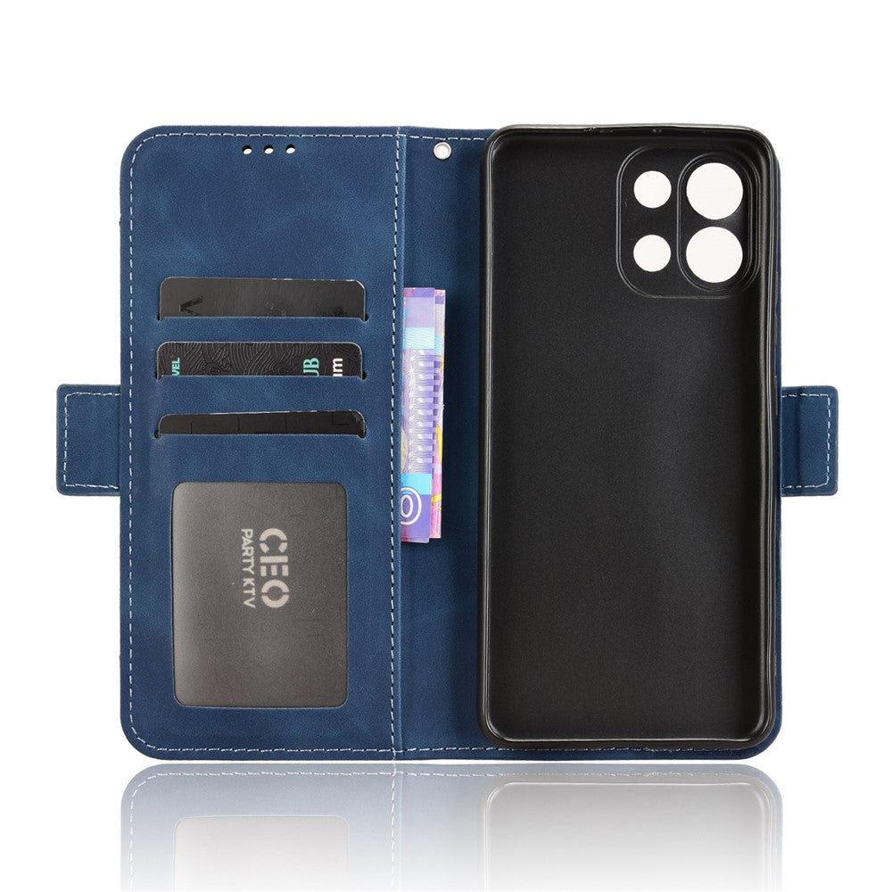 For Oppo K13 5G Leather Case Phone Wallet Cover with Multiple Card Slots - Blue
