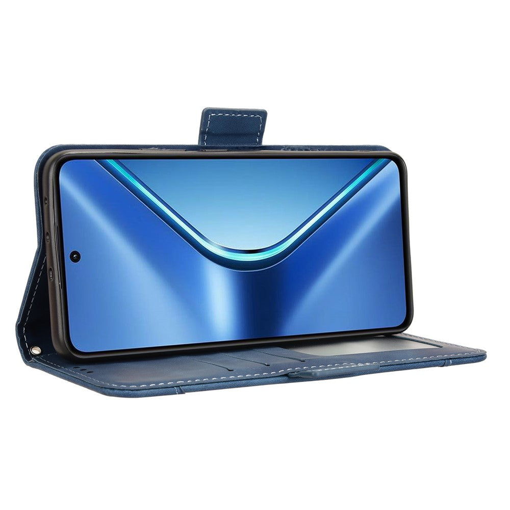 For Oppo K13 5G Leather Case Phone Wallet Cover with Multiple Card Slots - Blue