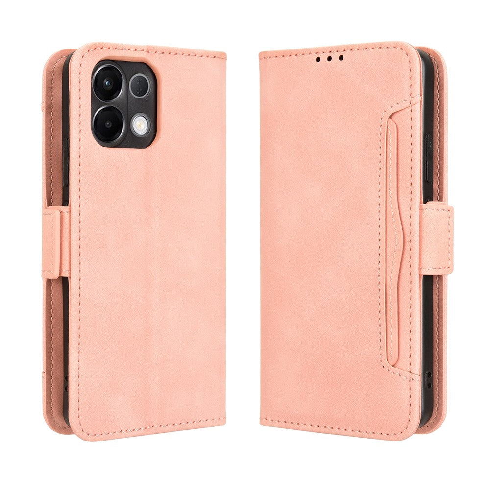 For Oppo K13 5G Leather Case Phone Wallet Cover with Multiple Card Slots - Pink