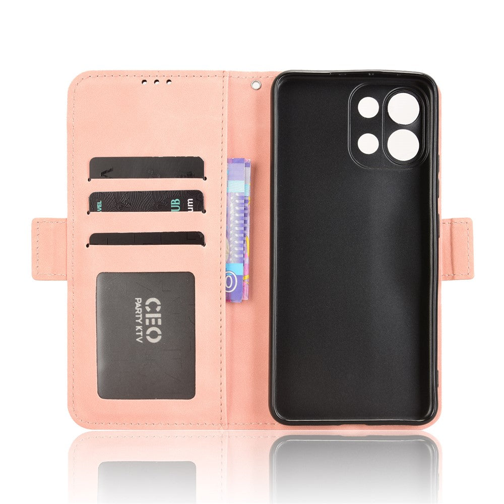For Oppo K13 5G Leather Case Phone Wallet Cover with Multiple Card Slots - Pink
