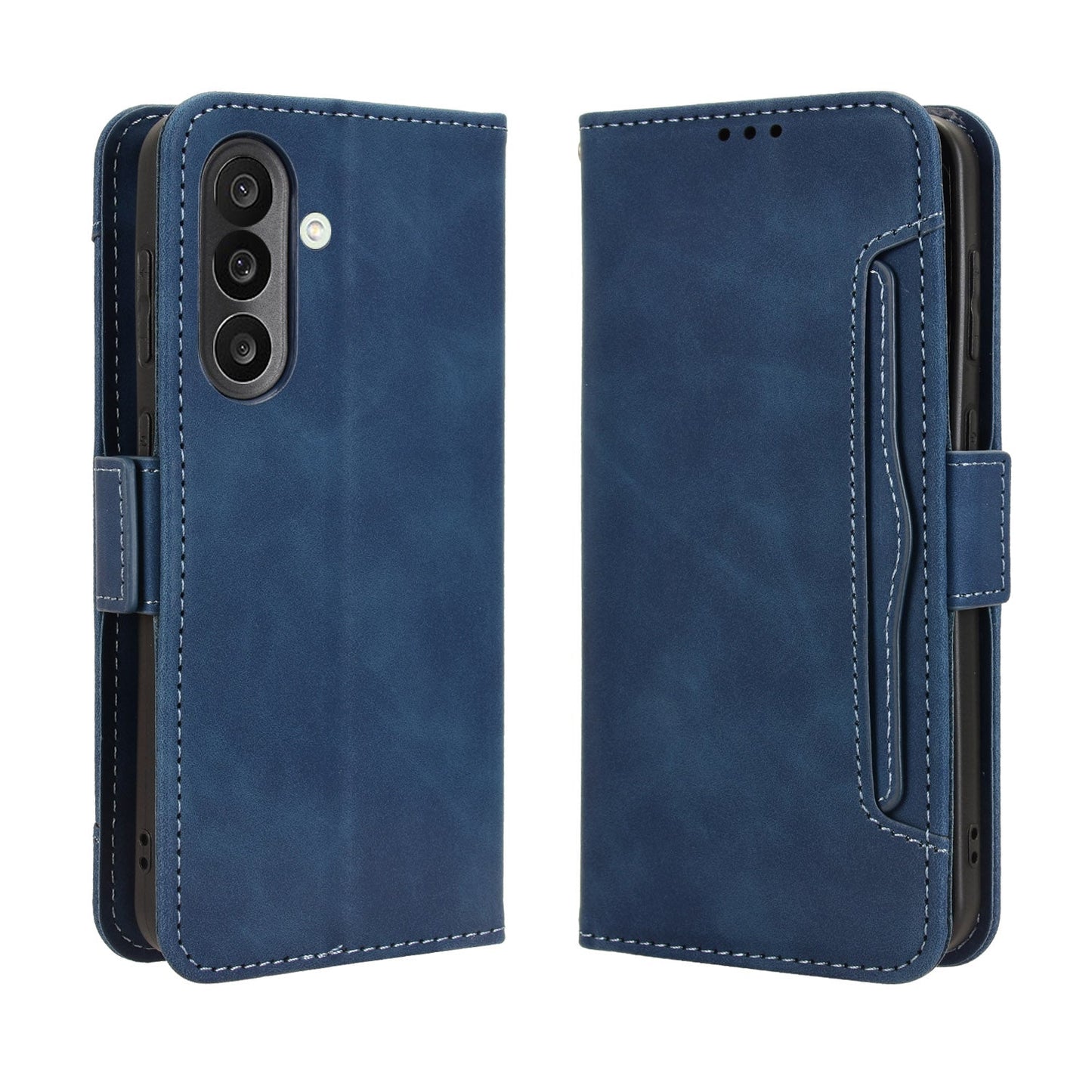 For Samsung Galaxy M56 5G Leather Case Phone Wallet Cover with Multiple Card Slots - Blue