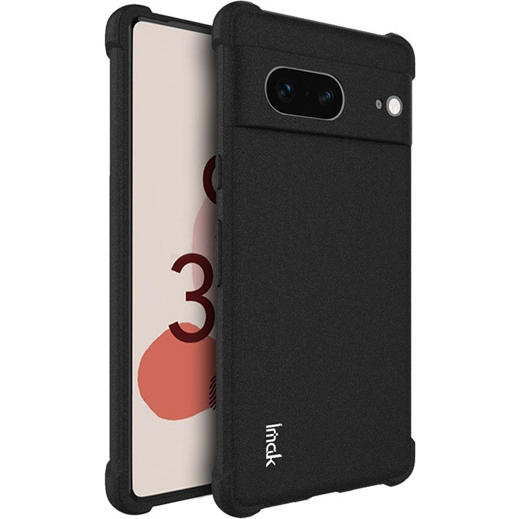 IMAK For Google Pixel 7 5G Matte TPU Phone Case Four Corner Airbag Drop Protection Shockproof Cover - Black