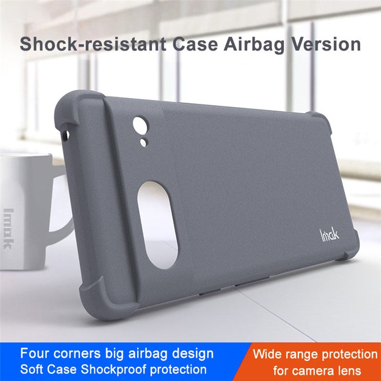 IMAK For Google Pixel 7 5G Matte TPU Phone Case Four Corner Airbag Drop Protection Shockproof Cover - Grey