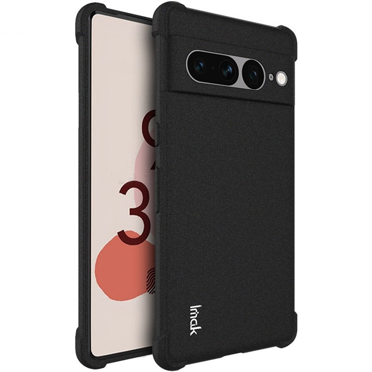 IMAK For Google Pixel 7 Pro 5G Reinforced Corners TPU Phone Case Matte Surface Anti-Fingerprint Cover - Black