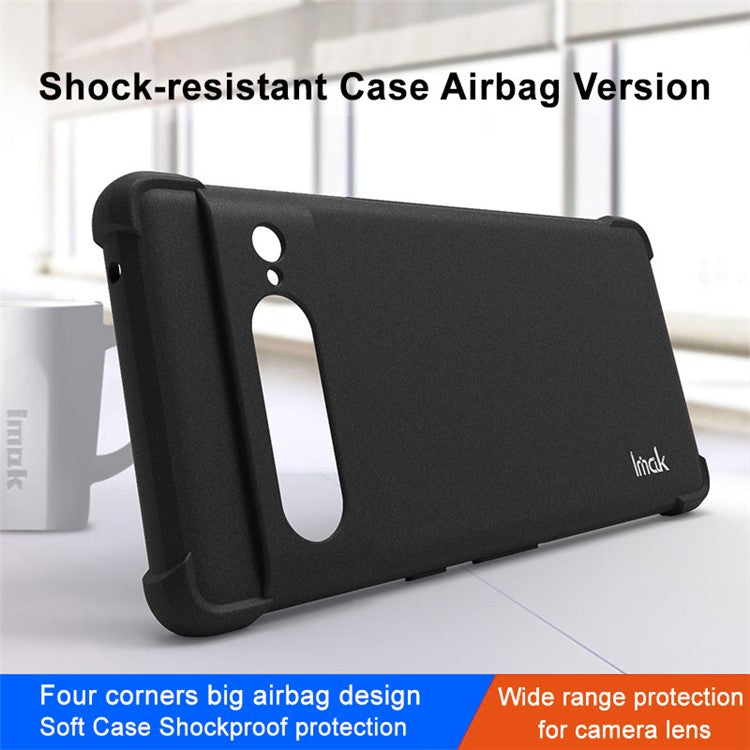 IMAK For Google Pixel 7 Pro 5G Reinforced Corners TPU Phone Case Matte Surface Anti-Fingerprint Cover - Black