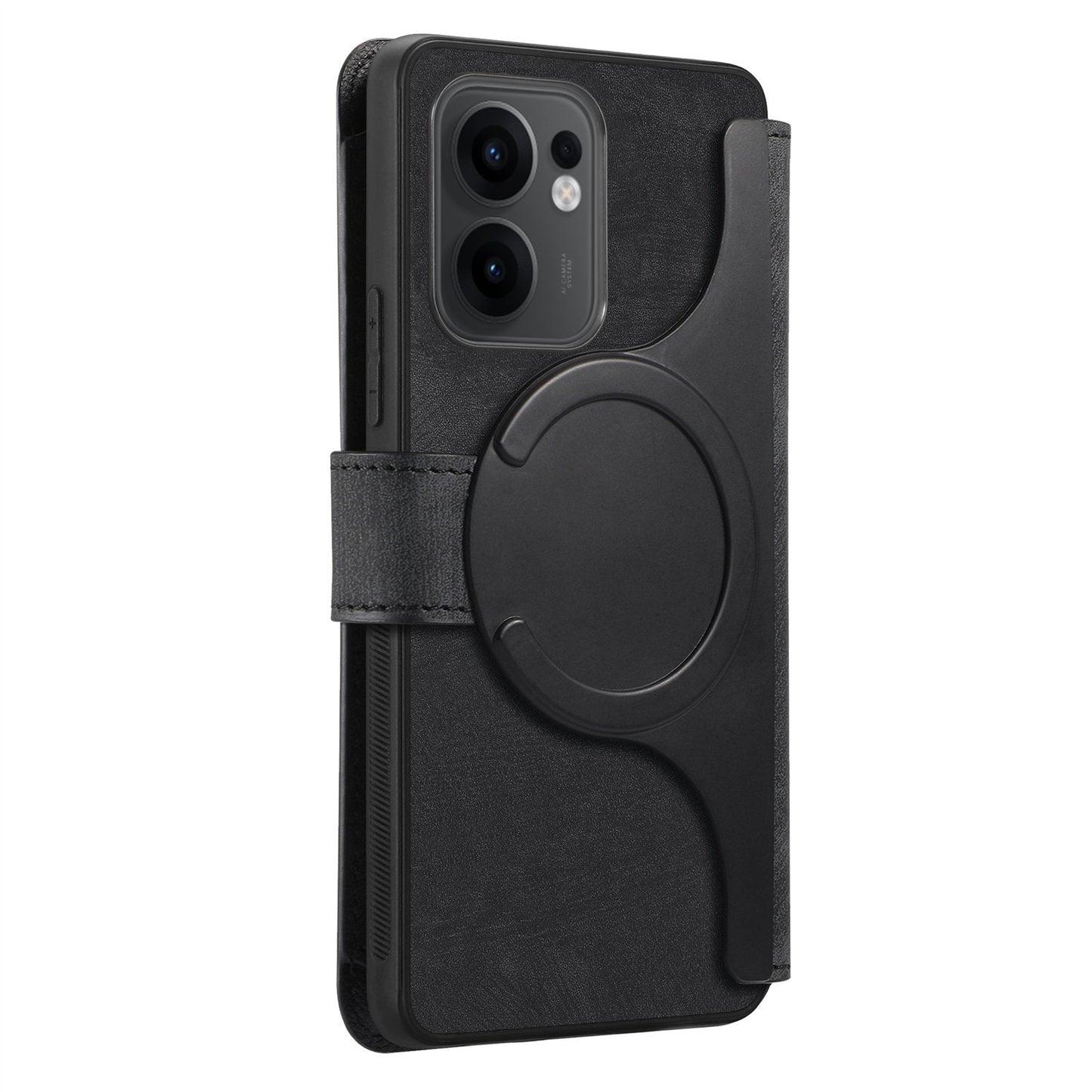 For Oppo Reno13 F 5G Case CASENEO MW-02 Detachable Magnetic Leather Flip Phone Cover - Black