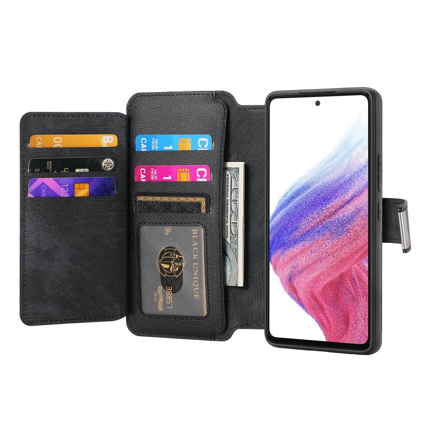 For Oppo Reno13 F 5G Case CASENEO MW-02 Detachable Magnetic Leather Flip Phone Cover - Black