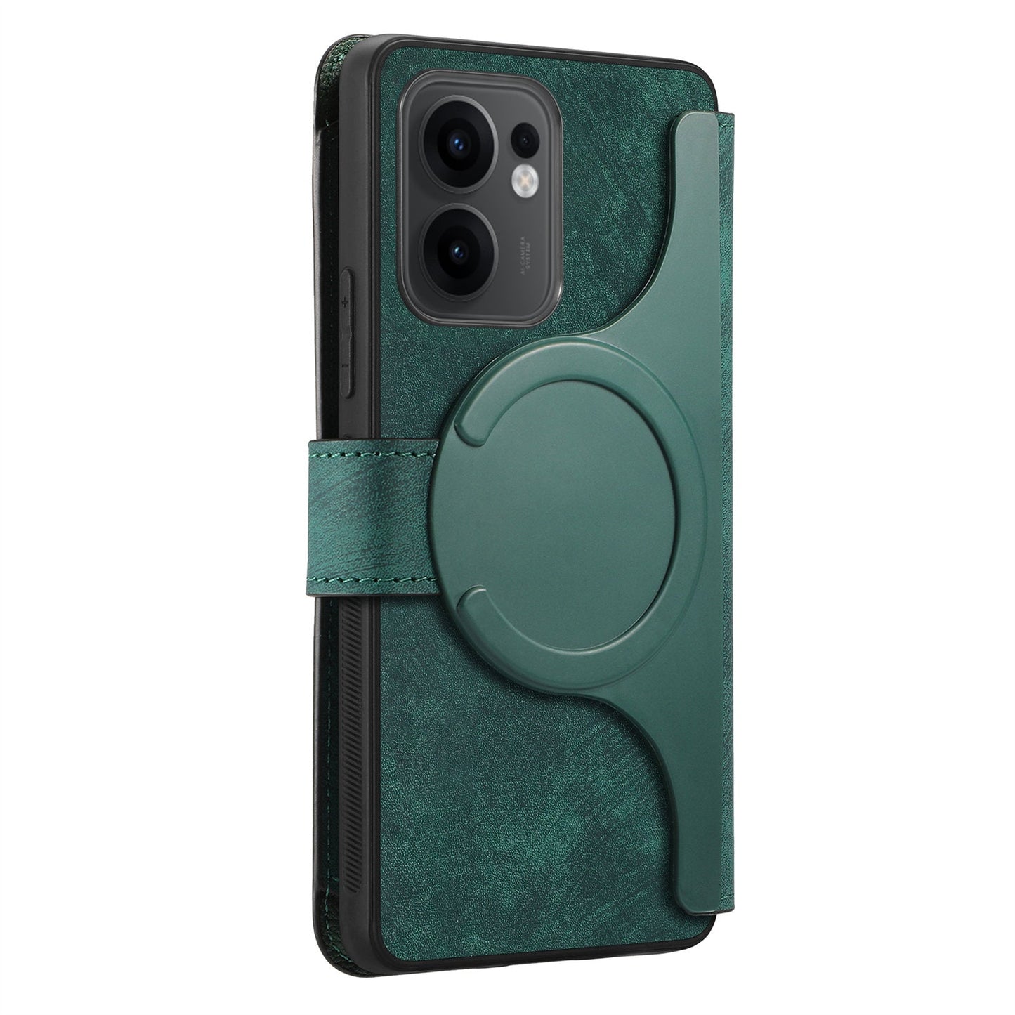 For Oppo Reno13 F 5G Case CASENEO MW-02 Detachable Magnetic Leather Flip Phone Cover - Green