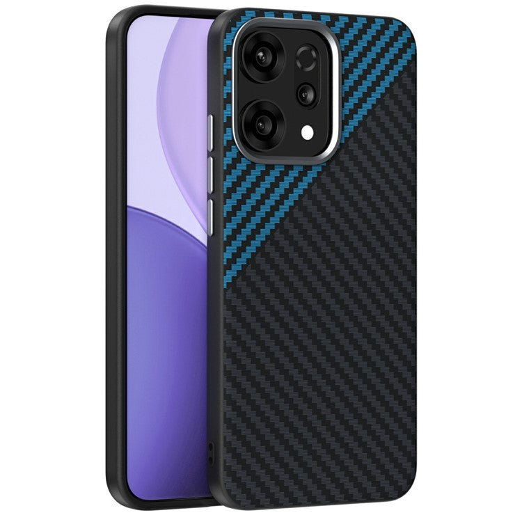 ABEEL For Oppo Reno14 5G (Global) Case Compatible with MagSafe Carbon Fiber Texture Back Cover - Black / Blue