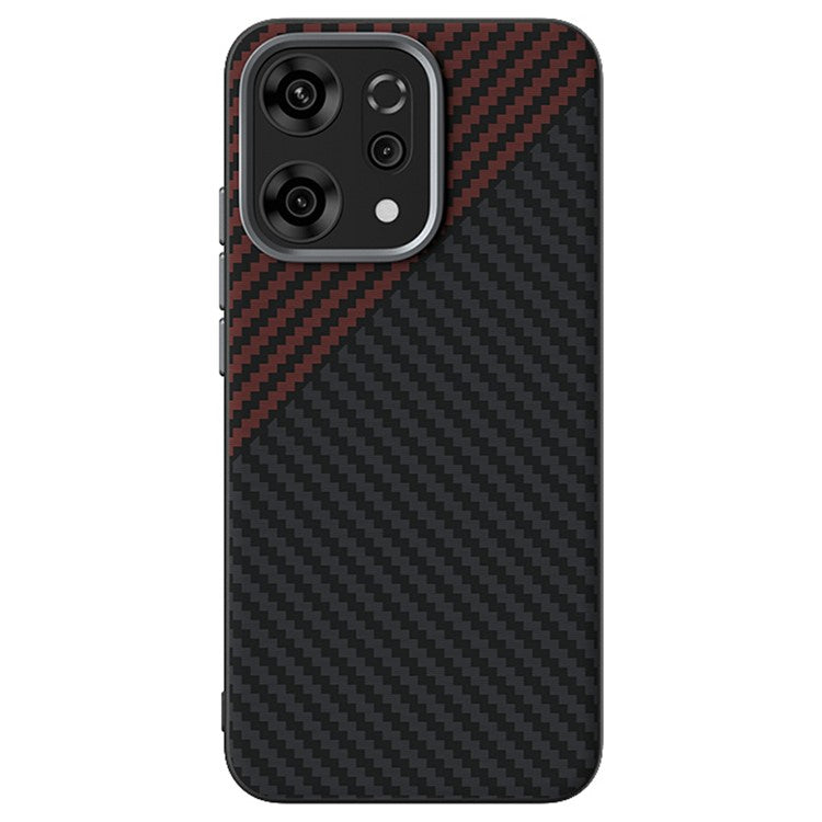 ABEEL For Oppo Reno14 5G (Global) Case Compatible with MagSafe Carbon Fiber Texture Back Cover - Black / Red