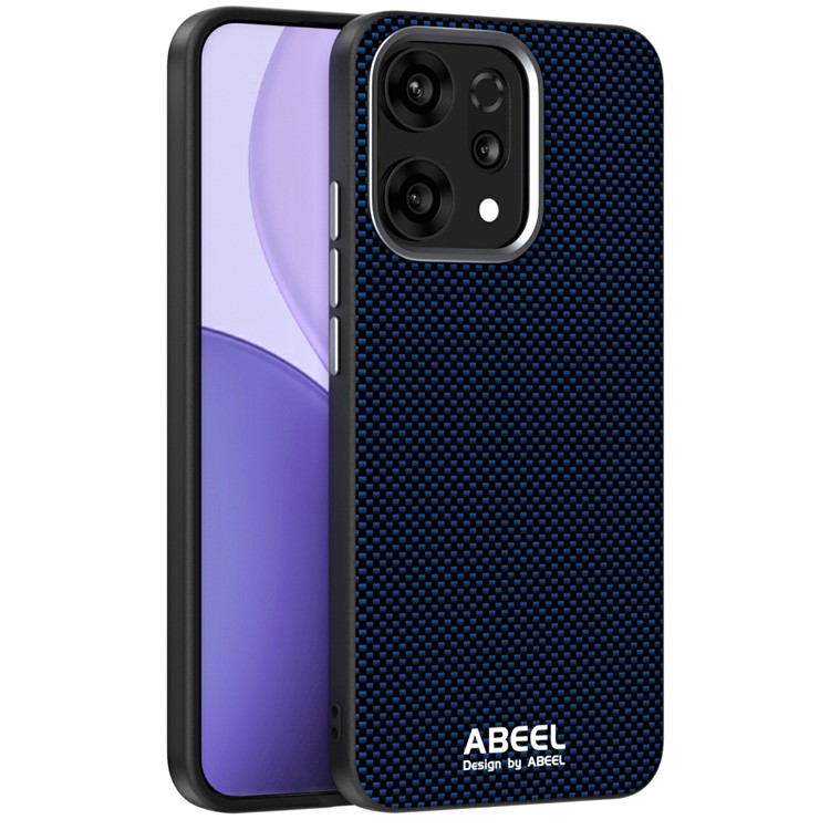 ABEEL For Oppo Reno14 5G (Global) Case Compatible with MagSafe Printed PC TPU Aluminum Alloy Leather Phone Cover - Blue