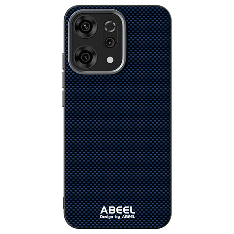 ABEEL For Oppo Reno14 5G (Global) Case Compatible with MagSafe Printed PC TPU Aluminum Alloy Leather Phone Cover - Blue