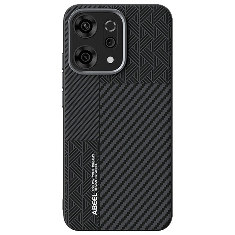 ABEEL For Oppo Reno14 5G (Global) Case PC + TPU + Aluminum Alloy + PU Leather Phone Cover Compatible with MagSafe - Texture 1