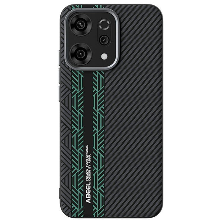 ABEEL For Oppo Reno14 5G (Global) Case PC + TPU + Aluminum Alloy + PU Leather Phone Cover Compatible with MagSafe - Texture 2