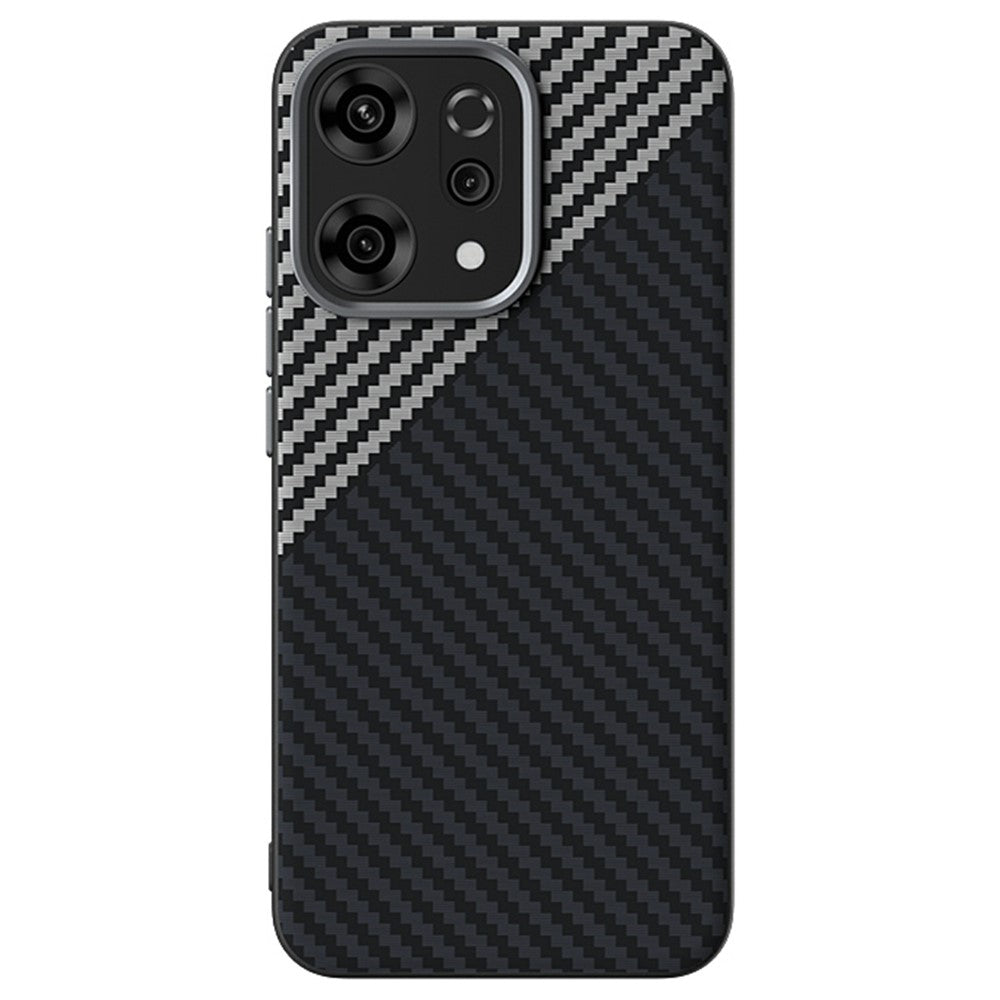 ABEEL For Oppo Reno14 Pro 5G (Global) Case Compatible with MagSafe Carbon Fiber Texture Back Cover - Black / Silver