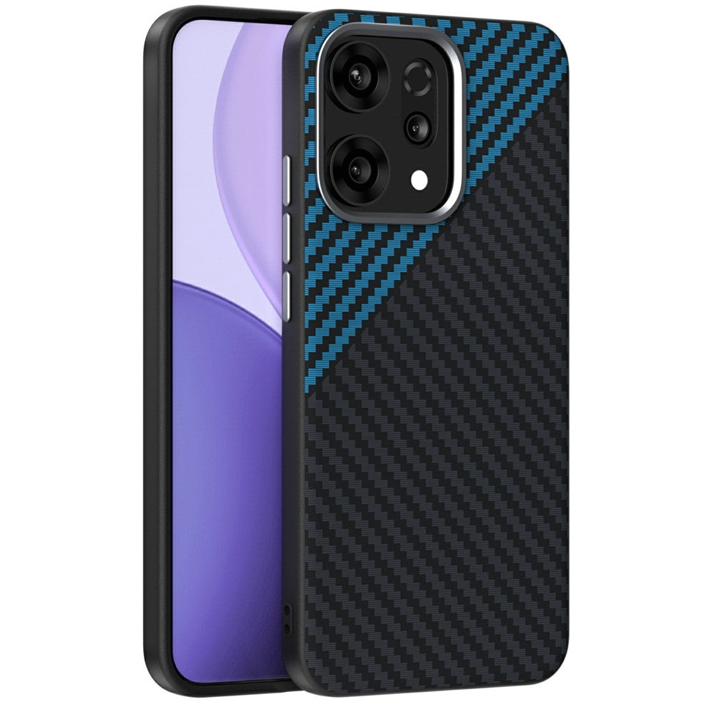 ABEEL For Oppo Reno14 Pro 5G (Global) Case Compatible with MagSafe Carbon Fiber Texture Back Cover - Black / Blue
