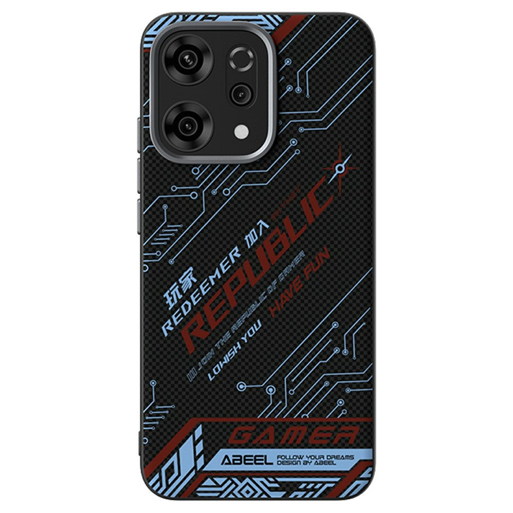 ABEEL For Oppo Reno14 Pro 5G (Global) Case Compatible with MagSafe Printed PC TPU Aluminum Alloy Leather Phone Cover - Outstanding No. 4