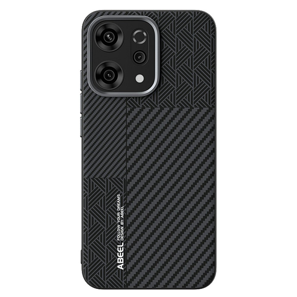 ABEEL For Oppo Reno14 Pro 5G (Global) Case PC + TPU + Aluminum Alloy + PU Leather Phone Cover Compatible with MagSafe - Texture 1