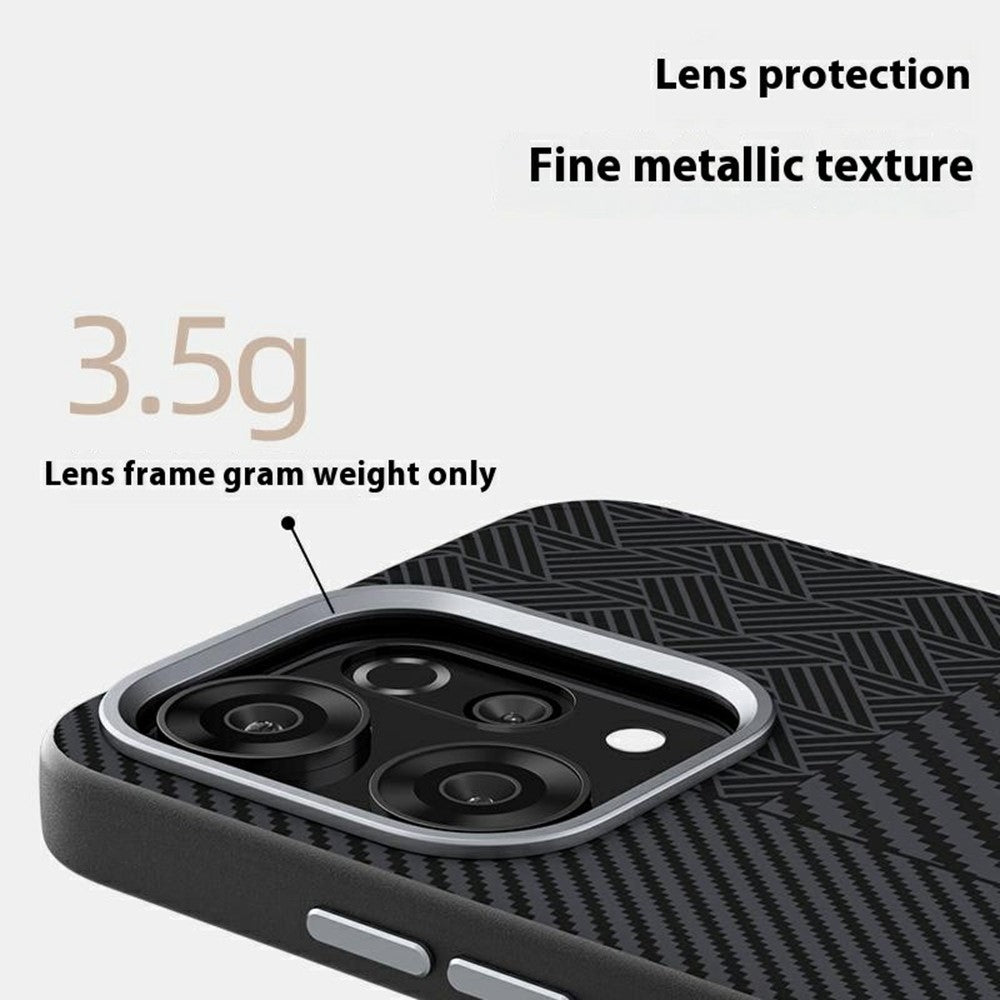 ABEEL For Oppo Reno14 Pro 5G (Global) Case PC + TPU + Aluminum Alloy + PU Leather Phone Cover Compatible with MagSafe - Texture 1
