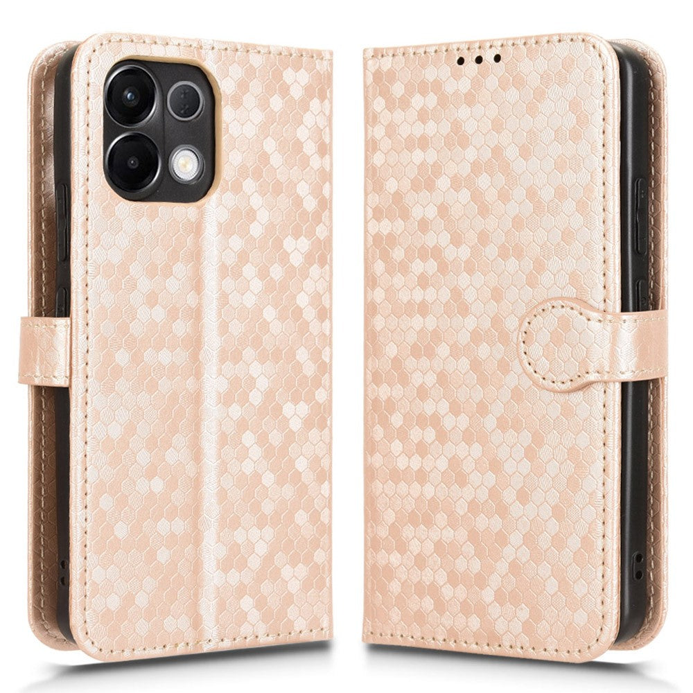 For Oppo K13 5G / K12s Wallet Case Dot Pattern Imprint PU Leather Phone Cover - Rose Gold