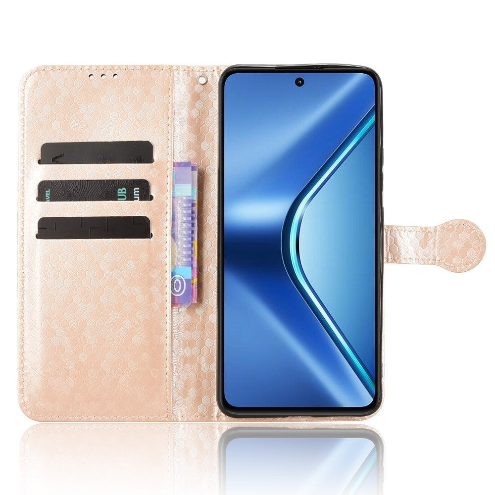 For Oppo K13 5G / K12s Wallet Case Dot Pattern Imprint PU Leather Phone Cover - Rose Gold