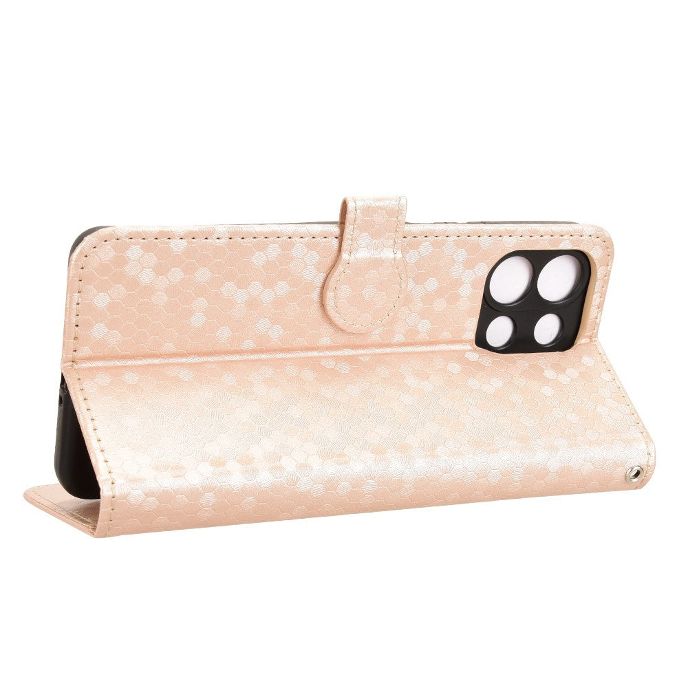 For Oppo K13 5G / K12s Wallet Case Dot Pattern Imprint PU Leather Phone Cover - Rose Gold