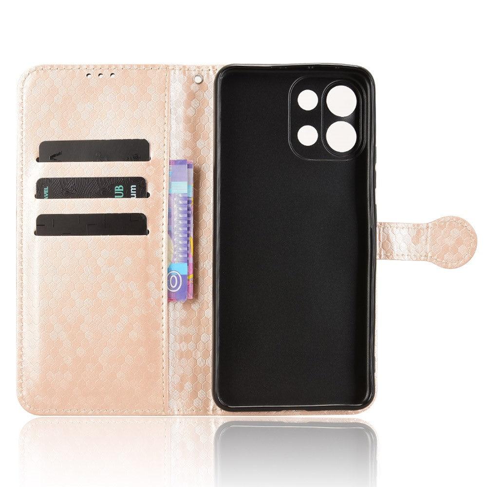 For Oppo K13 5G / K12s Wallet Case Dot Pattern Imprint PU Leather Phone Cover - Rose Gold