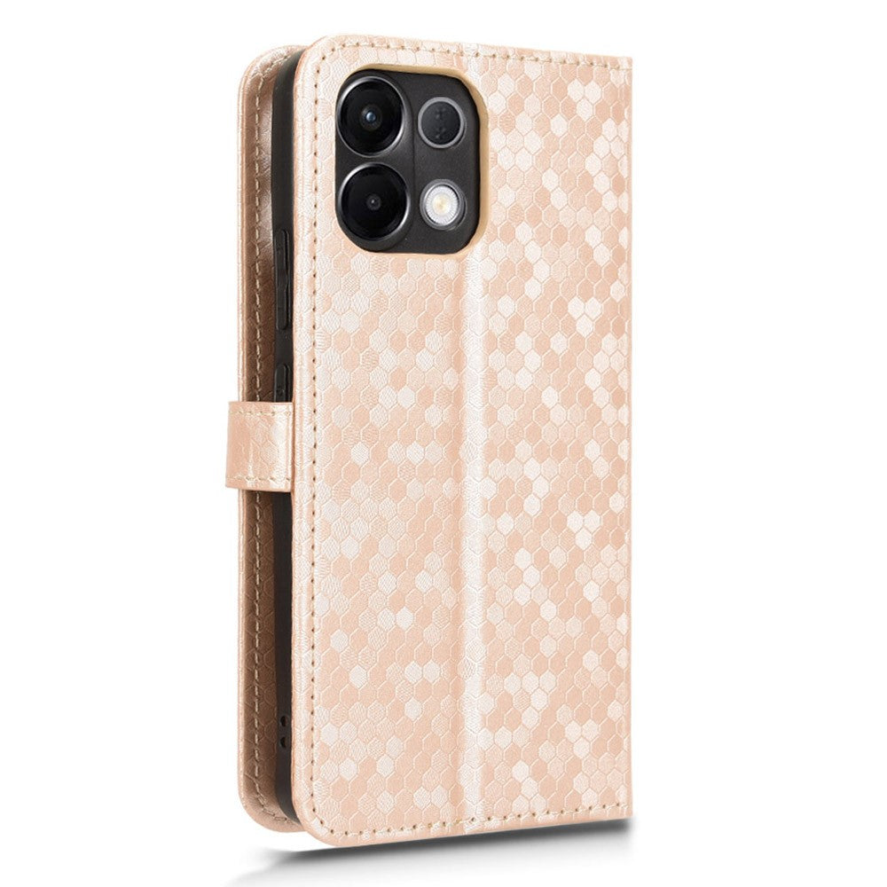 For Oppo K13 5G / K12s Wallet Case Dot Pattern Imprint PU Leather Phone Cover - Rose Gold