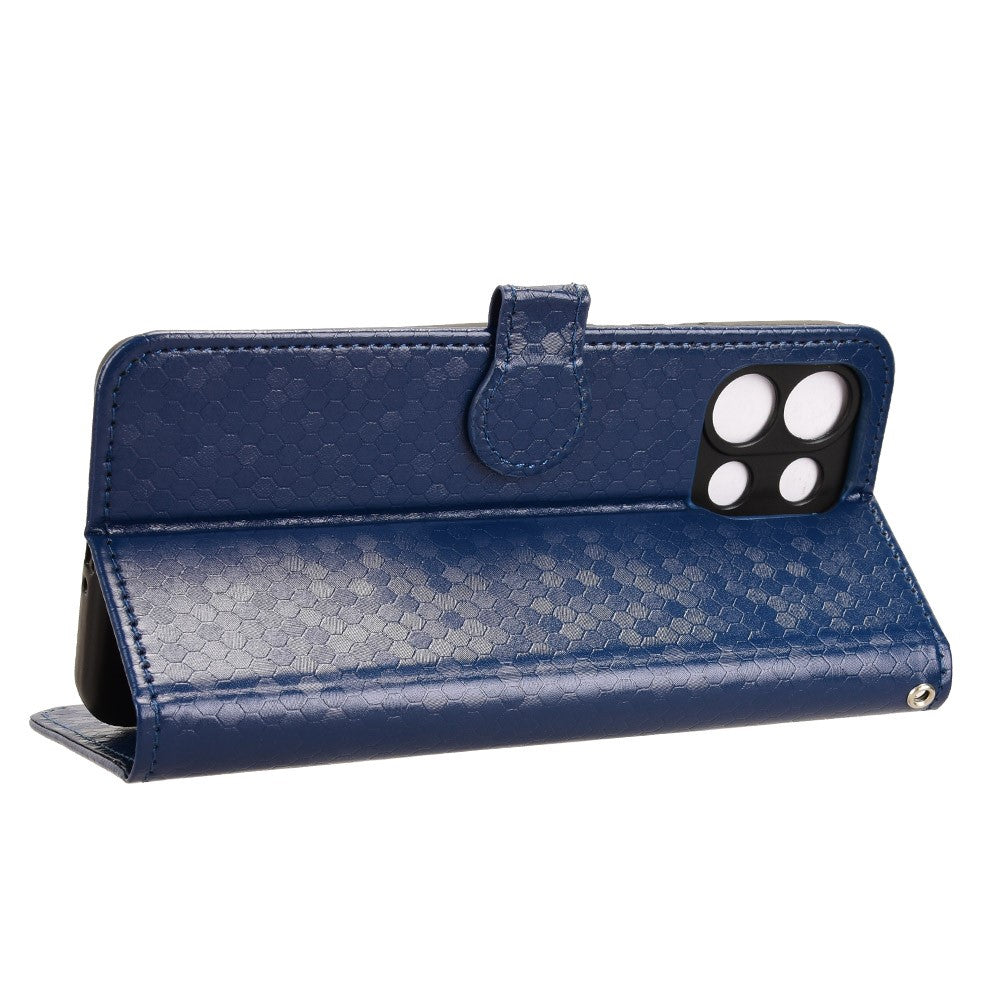 For Oppo K13 5G / K12s Wallet Case Dot Pattern Imprint PU Leather Phone Cover - Dark Blue