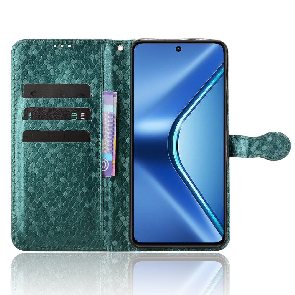 For Oppo K13 5G / K12s Wallet Case Dot Pattern Imprint PU Leather Phone Cover - Green